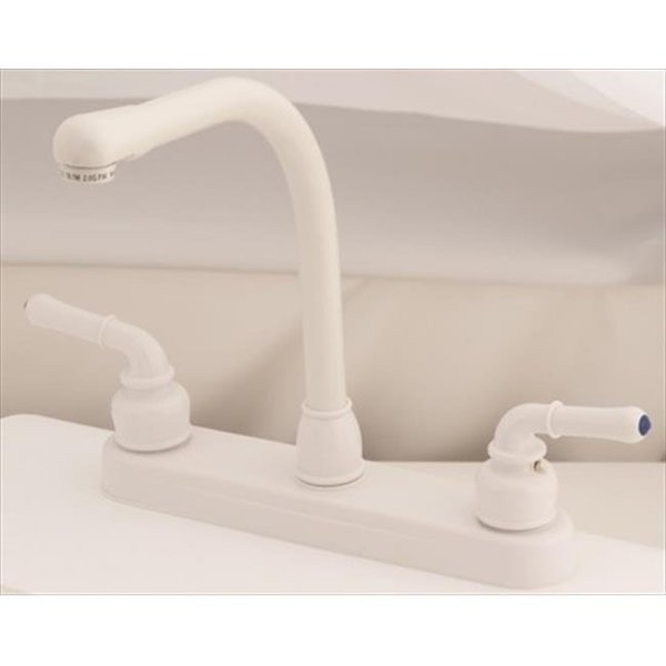 Amer Brass AMER BRASS WI800RSW 8 In. White Hi-Rise Kitchen Faucet A7K-WI800RSW